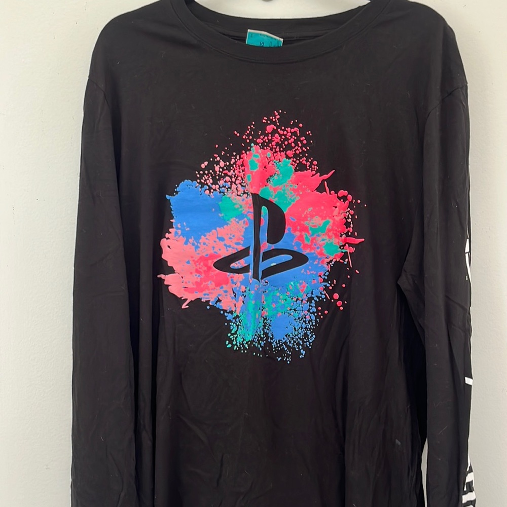 Long Sleeve Colorful PlayStation Logo Tshirt